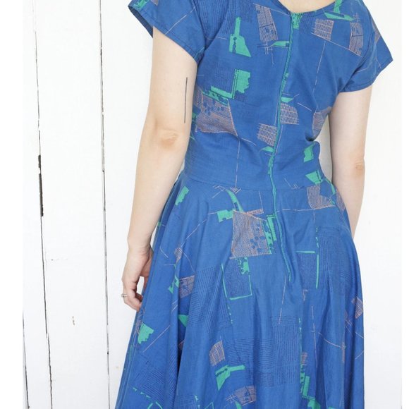 Vintage Handmade Cotton Dress Midcentury - Picture 7 of 8